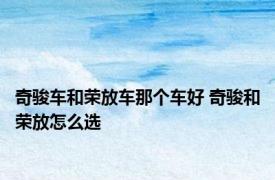 奇骏车和荣放车那个车好 奇骏和荣放怎么选