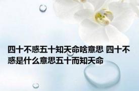 四十不惑五十知天命啥意思 四十不惑是什么意思五十而知天命