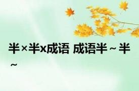 半×半x成语 成语半～半～