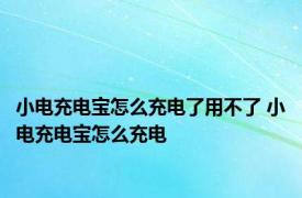小电充电宝怎么充电了用不了 小电充电宝怎么充电