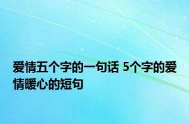 爱情五个字的一句话 5个字的爱情暖心的短句