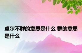卓尔不群的意思是什么 群的意思是什么