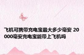 飞机可携带充电宝最大多少毫安 20000毫安充电宝能带上飞机吗