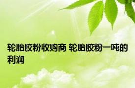 轮胎胶粉收购商 轮胎胶粉一吨的利润 