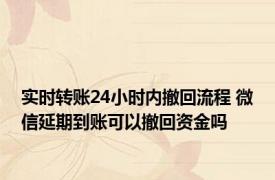 实时转账24小时内撤回流程 微信延期到账可以撤回资金吗