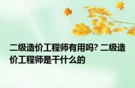 二级造价工程师有用吗? 二级造价工程师是干什么的