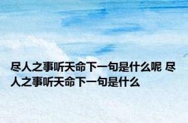 尽人之事听天命下一句是什么呢 尽人之事听天命下一句是什么