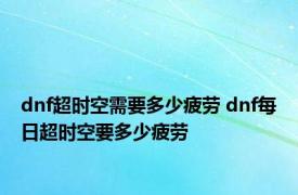 dnf超时空需要多少疲劳 dnf每日超时空要多少疲劳
