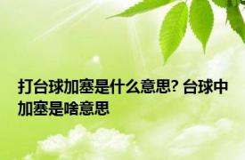 打台球加塞是什么意思? 台球中加塞是啥意思