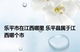 乐平市在江西哪里 乐平县属于江西哪个市