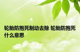 轮胎防抱死制动去除 轮胎防抱死什么意思