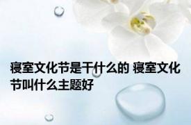 寝室文化节是干什么的 寝室文化节叫什么主题好