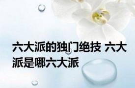 六大派的独门绝技 六大派是哪六大派