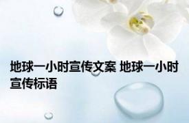地球一小时宣传文案 地球一小时宣传标语 