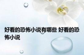 好看的恐怖小说有哪些 好看的恐怖小说 
