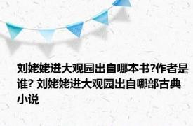 刘姥姥进大观园出自哪本书?作者是谁? 刘姥姥进大观园出自哪部古典小说