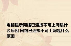 电脑显示网络已连接不可上网是什么原因 网络已连接不可上网是什么原因