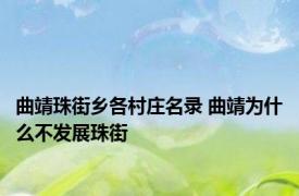 曲靖珠街乡各村庄名录 曲靖为什么不发展珠街