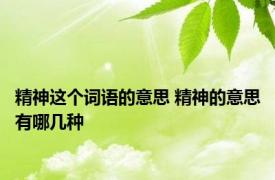 精神这个词语的意思 精神的意思有哪几种