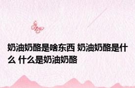 奶油奶酪是啥东西 奶油奶酪是什么 什么是奶油奶酪