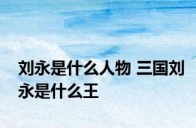 刘永是什么人物 三国刘永是什么王