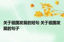 关于祖国发展的短句 关于祖国发展的句子