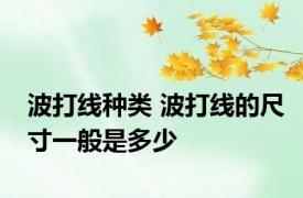波打线种类 波打线的尺寸一般是多少