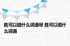 胜可以组什么词语呀 胜可以组什么词语