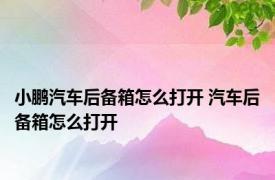 小鹏汽车后备箱怎么打开 汽车后备箱怎么打开