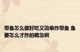 带鱼怎么做好吃又简单炸带鱼 鱼要怎么才炸的脆急啊