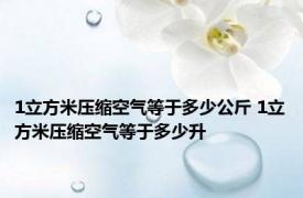 1立方米压缩空气等于多少公斤 1立方米压缩空气等于多少升