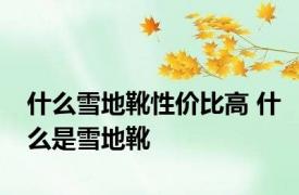 什么雪地靴性价比高 什么是雪地靴