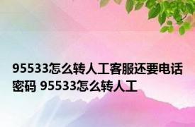 95533怎么转人工客服还要电话密码 95533怎么转人工