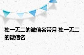 独一无二的微信名带月 独一无二的微信名
