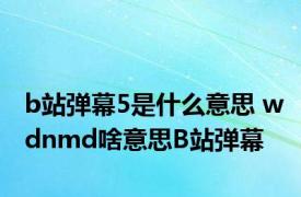 b站弹幕5是什么意思 wdnmd啥意思B站弹幕