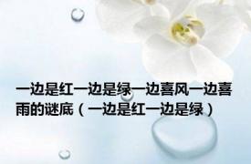 一边是红一边是绿一边喜风一边喜雨的谜底（一边是红一边是绿）