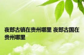 夜郎古镇在贵州哪里 夜郎古国在贵州哪里
