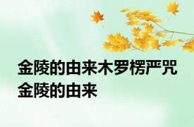 金陵的由来木罗楞严咒 金陵的由来
