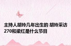 主持人胡玲几年出生的 胡玲采访270和梁红是什么节目
