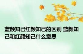 蓝颜知己红颜知己的区别 蓝颜知己和红颜知己什么意思