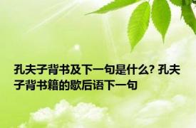 孔夫子背书及下一句是什么? 孔夫子背书籍的歇后语下一句