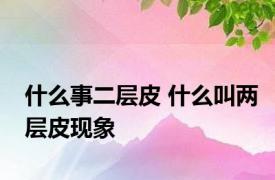 什么事二层皮 什么叫两层皮现象