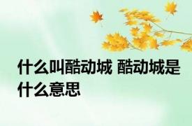 什么叫酷动城 酷动城是什么意思