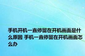 手机开机一直停留在开机画面是什么原因 手机一直停留在开机画面怎么办