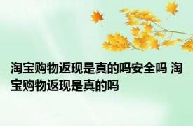 淘宝购物返现是真的吗安全吗 淘宝购物返现是真的吗