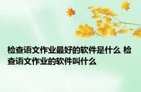检查语文作业最好的软件是什么 检查语文作业的软件叫什么