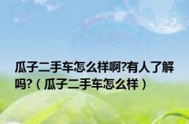 瓜子二手车怎么样啊?有人了解吗?（瓜子二手车怎么样）