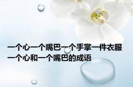 一个心一个嘴巴一个手掌一件衣服 一个心和一个嘴巴的成语