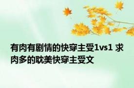 有肉有剧情的快穿主受1vs1 求肉多的耽美快穿主受文
