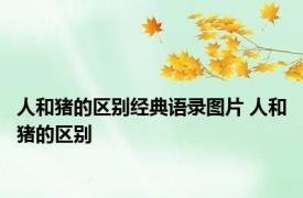 人和猪的区别经典语录图片 人和猪的区别